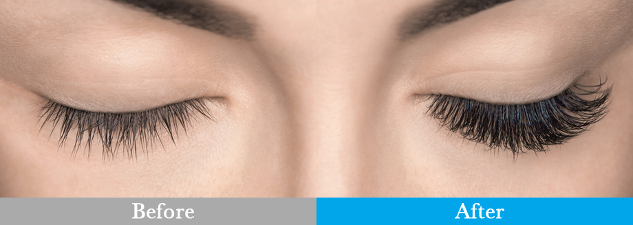 まつげエクステの施術前、施術後